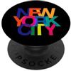 Bahaa's Tee Grafica colorata di graffiti illustrazione di New York City PopSockets PopGrip Adesivo