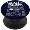 Funny Whale Shark Wildlife Sea Animal Oc Immersioni subacquee con squalo balena oceano biologia marina animale PopSockets PopGrip Adesivo