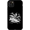 skeleton surfing design Custodia per iPhone 11 Pro Max Scheletro Surfing Wave - Notte Oceano Gotico Surf Art