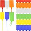LeonBach 60 etichette di plastica per spedizioni, grandi, impermeabili, con chiusura a cerniera, per logistica, bagagli, 5,8 x 24,9 cm (6 colori misti)