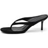 IF Sandali Donna Infradito con Tacco Sottile, Mules Eleganti Effetto Camoscio, Sandali Slip On con Tacco Medio Comodo, Scarpe da Cerimonia e Sera GH-823 nero N.38
