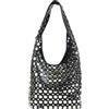 Sxett Elegante borsa a secchiello decorata con borchie uniche borsa a tracolla in pelle PU borsa ascella borsa moda per trendsetter, Nero