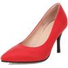 SMAALEB Donna Sexy Tacco Alto Décolleté da Vestito Punta Rotonda Scarpe da Ginnastica in Pelle PU Scivolare su Scarpe da Lavoro da Ufficio,Rosso,35 EU