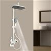 Aohuada Sistema doccia, moderno in acciaio inox, doccia a pioggia, set massaggio, con doccetta, pannello doccia LED, colonna doccia per casa e hotel, bianco/grigio (bianco)