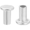 QUARKZMAN 50pz Rivetti Semitubolari, 4mm x 8mm Rivetti Semi-Tubolari Testa Piatta Tonda Alluminio Rivetti con Perno Metallo per Riparazioni Domestiche Industriali, Argento