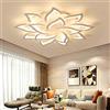 FUMIMID Plafoniera LED Dimmerabile Apparecchio Moderno Metallo Acrilico Con Telecomando Montaggio Filo Soffitto Soggiorno Illuminazione Design Cucina Lampada A Sospensione Camera Letto Fiore Lampadario,100cm