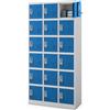 Jan Nowak Armadietto spogliatoio Armadio metallico con 18 Scomparti Fessure di ventilazione Rivestimento in polvere 185 cm x 90 cm x 40 cm (Grigio-Blu)