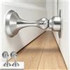 Tuxvealu 2 Pezzi Fermaporta Magnetico, Ferma Porta da Pavimento in Acciaio Inossidabile, Fermaporte Nessun Pugno con 3-M Autoadhesivos e Viti, Door Stopper Pesante Bloccaporta per Casa, Ufficio