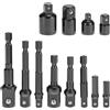 QWORK® 12 pezzi adattatore a bussola set, 1/4, 1/2, 3/8, 4 pezzi socket ratchet converter,nero