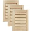 DecoMeister Porte a Lamelle in Legno 294x395 mm Confezione da 3 - Porta Lamella Pino Massiccio - Anta per Armadio a Persiana Aperta - Frontali Mobili e Antine per Guardaroba - Legno Naturale Grezzo
