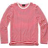 Brandit t-shirt a righe alla marinara a maniche lunghe da uomo, rosso-bianco,