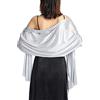 LIAOPUFUS Elegante Stola In Satin Scialle per Donna Cerimonia Stola Coprispalle Mantello Molle per Nozze Estivo Vestito da Sposa Festa(Blu)