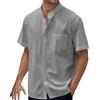 hehiy Camicia Uomo di Lino Maniche Corte Camicie Collo Coreana/Rovesciato Casual Estiva Elegante Tops Camicia Maniche Corte Uomo S-5XL