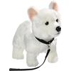 Carl Dick Peluche Cane da pastore bianco con guinzaglio per cani, 26cm di lunghezza e 22cm di altezza 3485