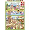 Educa - Capyfun | Set di 2 puzzle per bambini da 100 pezzi | Consigliato per bambini di 6, 7 e 8 anni (20484)