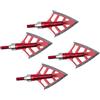 TEHAUX 4pezzi Punte Freccia da Caccia Vite in Acciaio Inossidabile Lame Rosso Compatibili con Frecce Carbonio per Archi Ricurvi e Compound