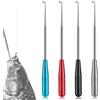 FiTspi 4 strumenti di rimozione dell'amo da pesca, in acciaio inox, per rimuovere rapidamente ami da pesca discendenti, accessori da pesca, slamatore per ami da pesca piccoli e grandi