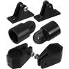 BESTYASH Set 6 Pezzi Supporti Fissaggio Bimini Top per Barca Cerniere Scorrevoli in Plastica Nero, Facile Installazione e Uso Versatile per Coperture Yacht Stili Multipli