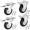 SOTECH 4 pezzi Ruote per il trasporto RED Ø 100 mm (2x ruote fisse, 2x ruote girevoli con freno) Altezza 127 mm Piastra avvitabile 100 x 82 mm Portata 360 kg