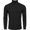 Coofandy Maglione da Uomo Slim Fit Dolcevita Casual Twisted Knit Pullover Maglioni, 01-Nero, XS