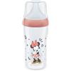 NUK Biberon Perfect Match | 3+ Mesi | Si adatta al palato del bambino | Controllo della temperatura | Sfiato anti-colica | 260 ml | Senza BPA | Tettarella media in silicone | Disney Topolino [Rosso]