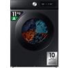 SAMSUNG WD11DB7B85GBU3 LAVASCIUGA, Caricamento frontale, capacità lavaggio 11 kg, asciugatura 6 25 programmi, Profondità 60 cm, Giri 1400 rpm, Nero, Classe D