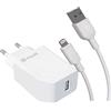 Muvit, caricatore USB 12W 2,4A con cavo Lightning-to-USB 1,2m, bianco