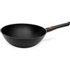 Norbert Woll Woll Eco Lite QXR wok: manico rimovibile, Ø 30 cm, altezza 10 cm, tutti i tipi di piano cottura, induzione compresa