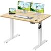 Homall Scrivania Regolabile In Altezza Scrivania Elettrica Con Gestione dei cavi e porta di ricarica USB Altezza Regolabile 73-118 cm, 2 Altezze Di Memoria Scrivania Per Ufficio (Beige, 100x60 cm)
