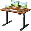 Homall Scrivania Regolabile In Altezza Scrivania Elettrica Con Gestione dei cavi e porta di ricarica USB Altezza Regolabile 73-118 cm, 2 Altezze Di Memoria Scrivania Per Ufficio (Marrone, 100x60cm)