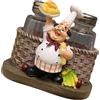 Klaisy Statua da cuoco Sali & Peperoni Portabottiglie Ornamento Decorativo 2 Condimenti/Stuzzicadenti Figurine per Casa Cucina Chef Statua Sale & Pepperoni Holder Ornamento