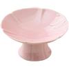 Baoblaze Alzata per dessert in ceramica, fruttiera con piedistallo, stoviglie, piatto da portata, piccola alzata per torta per tavolo da dessert, casa e festa, Rosa