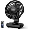 EasyAcc® Ventilatori da Tavolo a Batteria 4000mAh ricaricabile Silenzioso 4 Velocità Ventilatori da Tavolo Portatile USB-C/Copriventola Rimovibile/Display di Potenza a LED per Scrivania Casa Viaggi