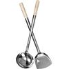 Cabilock 2 cucchiai in acciaio inox per wok, cucchiai cinesi, raschietto per pentole, spatola da cucina cinese, padella, pala, set di cucchiai da zuppa, cucchiaio