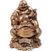 Generic Buddha che ride Lucky Ornamento Feng Shui Maitreya Figurine Denaro Fortuna Ricchezza Cinese Golden Frog Decorazione da, Bronzi
