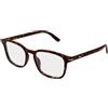 Gucci GG2129O 002 - Occhiali da Vista Unisex Pantos Slim Acetato Havana Logo Oro