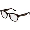 Gucci GG2185O 002 - Occhiali da Vista Uomo Pantos Acetato Havana Logo Oro Bold