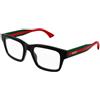 Gucci GG1865O 007 - Occhiali da Vista Uomo Acetato Nero Web Verde Rosso