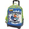 Tinta Unita Trolley Zaino Scuola Dream Cross STUMBLE GUYS, Sganciabile NUOVE RUOTE SALI SCALE con carrello amovibile TEEN Pool Over AZZURRO