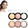 Eazerom 01 3 Colors Highlighting Powder,Fard Illuminante Contouring Viso,Evidenziatore Contouring Blush, Polvere Liscia,impermeabile,Per Migliorare E Illuminare L'incarnato