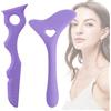 EIYVPRA 2 Pezzi Stencil per Eyeliner Punte,Aiuto per Eyeliner in Silicone,Strumento per Trucco Occhi Rapido,Aiuto per Rossetto Riutilizzabile,Mascara in Silicone Riutilizzabile Strumento per Il Trucco(Viola)