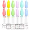 Nicedeco Kit Easter Smalto Semipermanente Azzurro Unghie Rosa Smalti Gel per Unghie Lampada UV LED Soak Off Gel Nail Polish Gift Set 22, 6x8ML