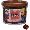 Simba 104114533 - Blox, 100 mattoncini marroni per bambini dai 3 anni, 4 blocchi, in latta, completamente compatibili con molti altri produttori