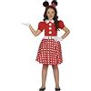 FIESTAS GUIRCA Costume da topolino adorabile bambina - vestito rosso con fascia di topo - costume per bambini bambina 3-4 anni