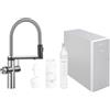 BLANCO CHOICE Icona | Rubinetto da cucina in acciaio inox massiccio | Rubinetto multifunzione all-in-one | Acqua refrigerata in still, media, frizzante e calda | Include app per personalizzare