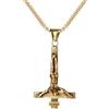 JewelryWe Collana Uomo Ciondolo Croce: Collana con Croce Rovesciata Stile Gotico con Simbolo di Gesu'