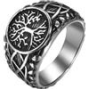 JewelryWe Anello da Uomo Vichingo Nordico: Anello Steampunk Anello Albero della Vita Preghiere Halloween Idee Regalo