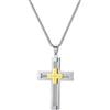 Skcess Collana da uomo nera in acciaio inox collana da uomo con croce geometrica lucidata in filo intrecciato, collana pendente da uomo gioielli regali, 55CM, Acciaio inossidabile, Nessuna pietra
