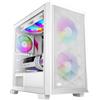 PCCOOLER C3D310 PC Case, Case per PC da gaming M-ATX, 2 ventole PWM ARGB da 120 mm preinstallate, Pannello laterale in vetro temperato, Case ad alto flusso d'aria MATX/ITX, Bianco