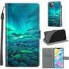 YIRRANZD Cover per iPhone 12 Pro Max, Protettiva Portafoglio in Pelle PU Cover Libro [Verniciato], Flip Caso Antiurto Custodia per iPhone 12 Pro Max (Aurora)
